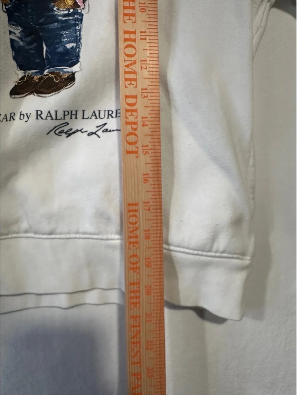 Polo Ralph Lauren Polo Bear Hoodie Girls L 14-16 White Pullover Sweatshirt